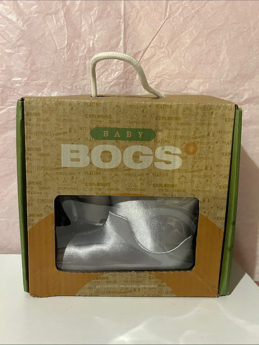NWT Baby Bogs II Holographic Silver Boots - Size 7